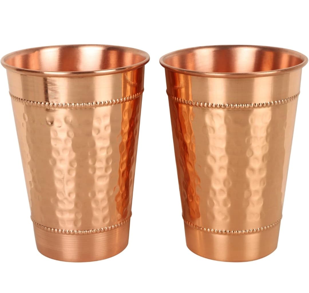 Hammered Pure Copper Tumblers (2) - Large 13oz